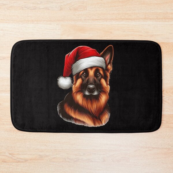 Item preview, German Shepherd in a Santa Hat designed and sold by HeadTurningArt.