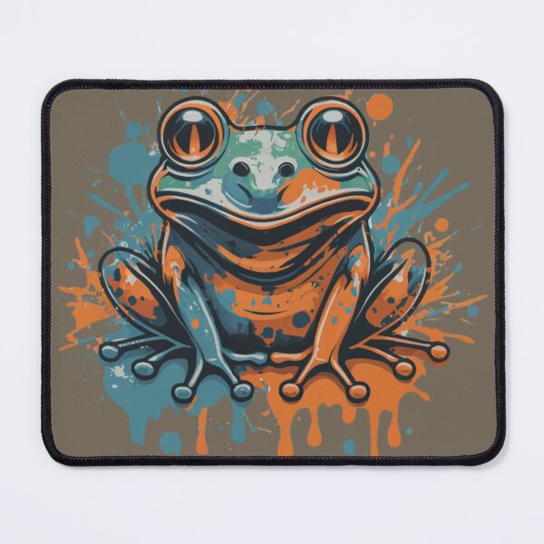 Item preview, Fiery Frog with Green and Orange Splatter designed and sold by TugForkFinds.