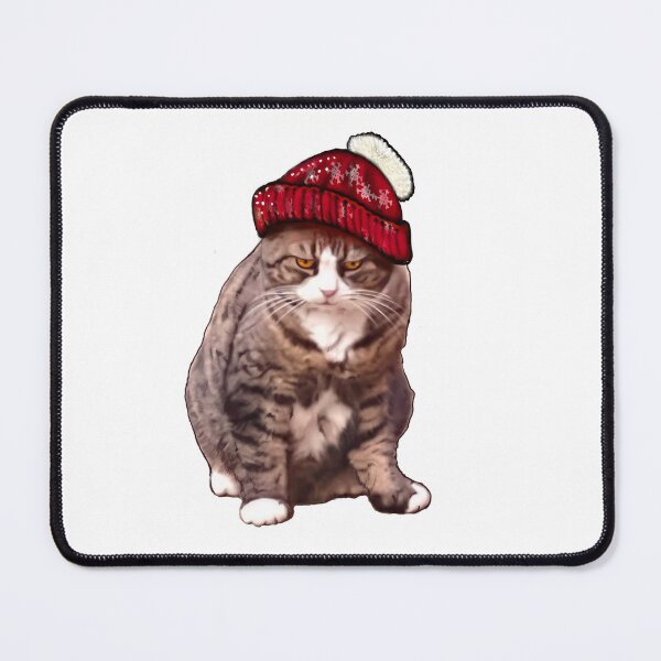 Item preview, Funny Cute Kitty Cat Kitten in festive red winter hat Grumpy Puss cats designed and sold by Artonmytee.
