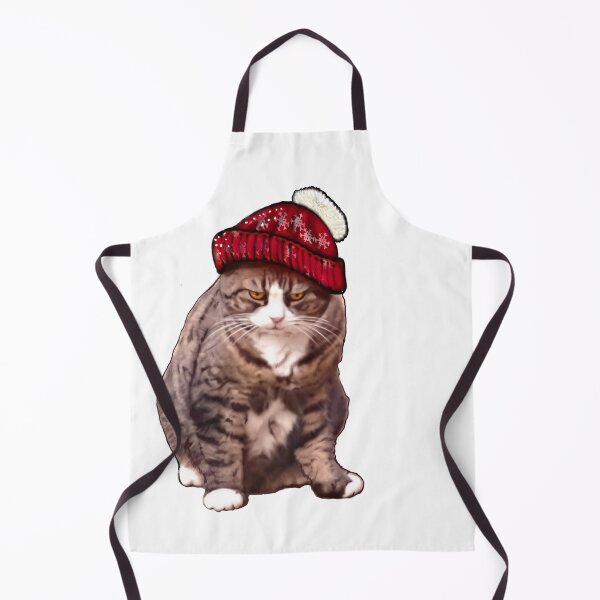 Item preview, Funny Cute Kitty Cat Kitten in festive red winter hat Grumpy Puss cats designed and sold by Artonmytee.