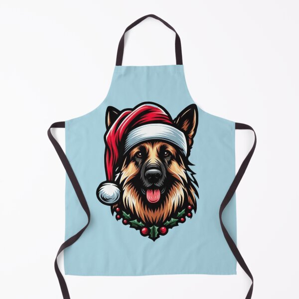 Item preview, German Shepherd in a Santa Hat designed and sold by HeadTurningArt.
