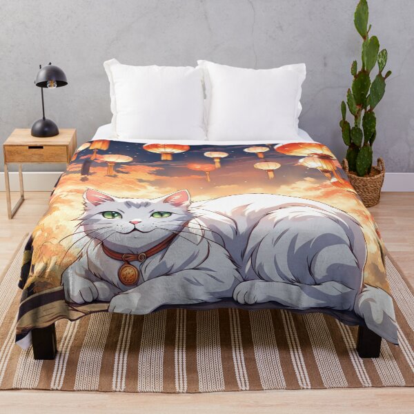 Item preview, Lantern festival anime cat designed and sold by MangetsuArt.
