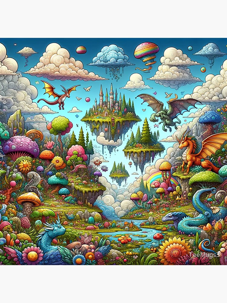 Thumbnail 3 of 3, Sticker, A beautiful mythic scenery designed and sold by TeeMugs3.