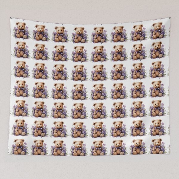 Item preview, Teddy Bear With Levantine Floral designed and sold by PrimeDesignShop.