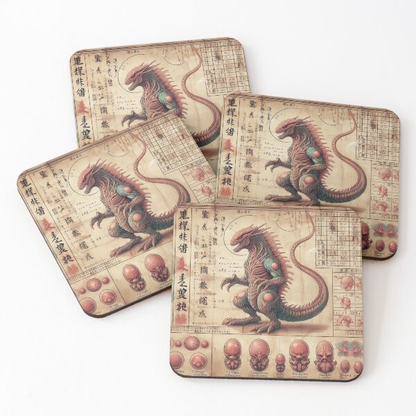 Item preview, Kaiju Medieval Manuscript Godzilla designed and sold by JaneBawn.