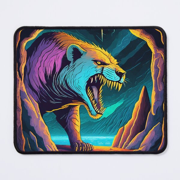 Item preview, synthwave prehistoric sabretooth cat designed and sold by J-Brezy.