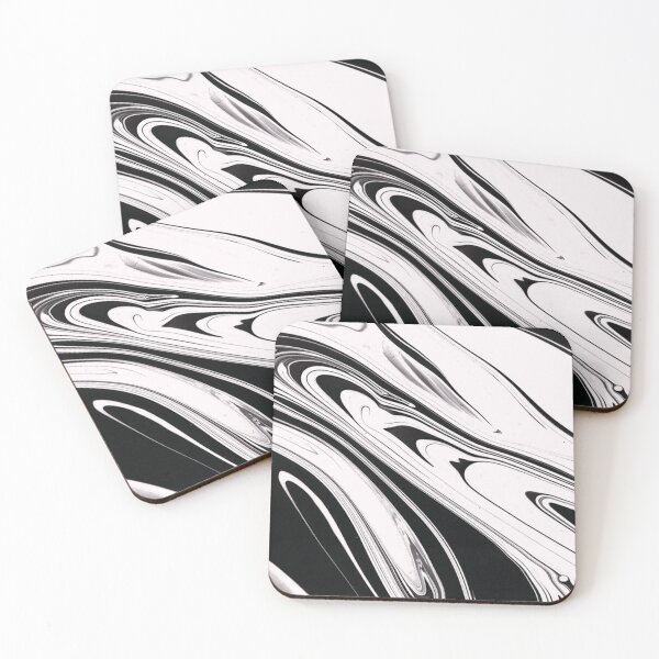 Aperçu de l'œuvre VAGUES DE PEINTURE ACRYLIQUE NOIRE ET BLANCHE créée et vendue par 3nityoneart.