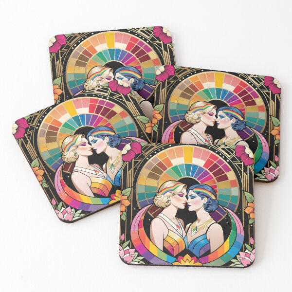 Item preview, Vintage Lesbian Romance: Rainbow Bliss and Floral Whispers designed and sold by whimsiqueer.