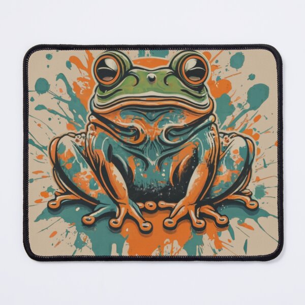 Item preview, Cool Frog with Orange and Green Splatter designed and sold by TugForkFinds.