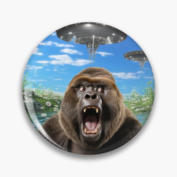 Item preview, Monkey Selfie with UFOs designed and sold by Master-Print.