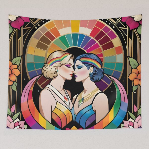 Item preview, Vintage Lesbian Romance: Rainbow Bliss and Floral Whispers designed and sold by whimsiqueer.
