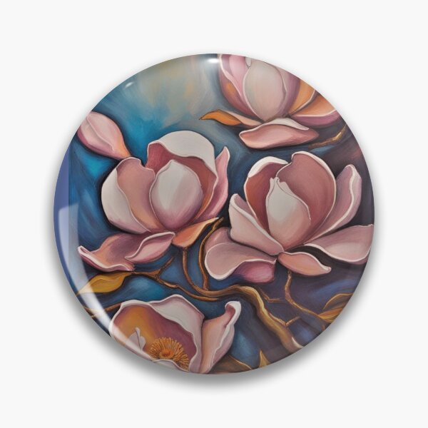 Item preview, magnolias with large blooming flowers, on their branch like a pastel painting designed and sold by Creativesphotos.