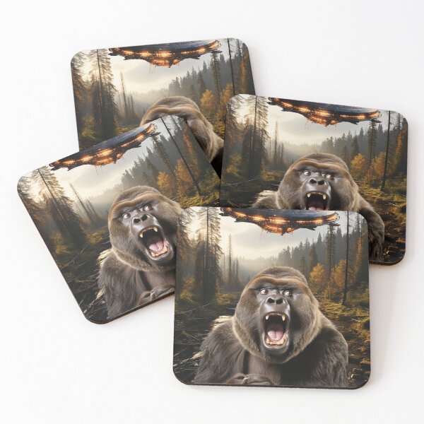 Item preview, Monkey Selfie with UFOs designed and sold by Master-Print.