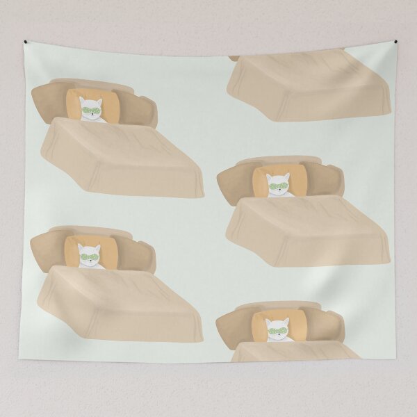 Item preview, Cat sleeps in bed designed and sold by CreativeElle.