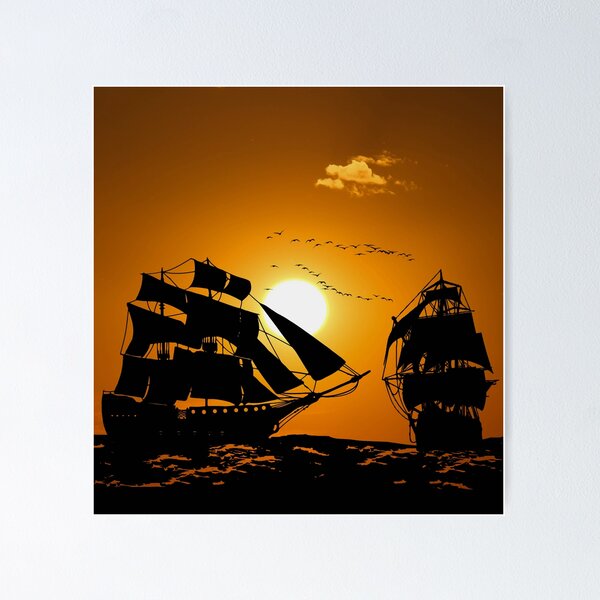 Peter Pan The Jolly Roger Captain Hook Pirate Ship Silhouette