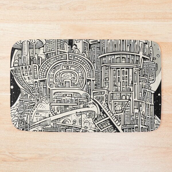 Item preview, Visionary Urban Landscape: Future City Drawing designed and sold by blackink-design.
