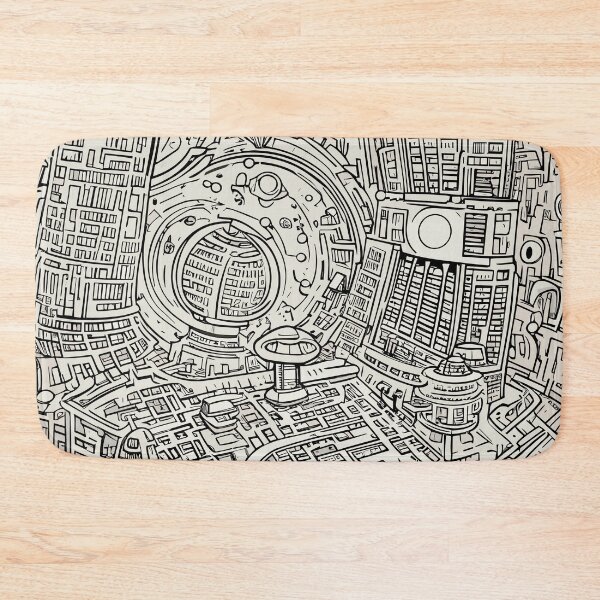 Item preview, Visionary Urban Landscape: Future City Drawing 2 designed and sold by blackink-design.