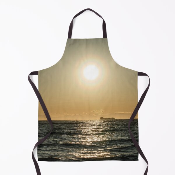 Item preview, A lonely container ship on the high seas at a golden sunset - photo designed and sold by CineWanderlust.