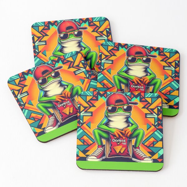 Item preview, A cute frog with a bag of Doritos designed and sold by LindaV44.
