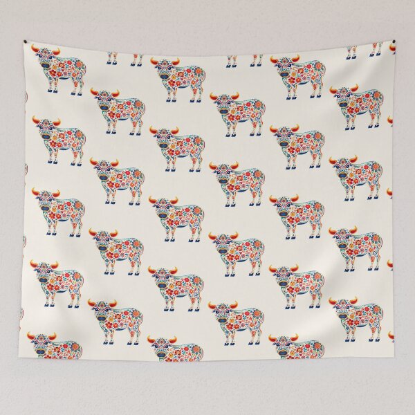 Item preview, Cow Polish Folk Art Flowers designed and sold by Pati-Design.