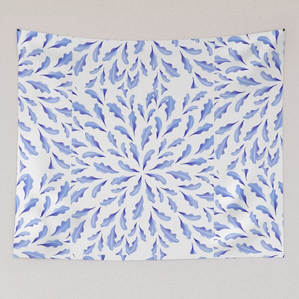 Item preview, Floral blue print  designed and sold by ZawadiNest ,.