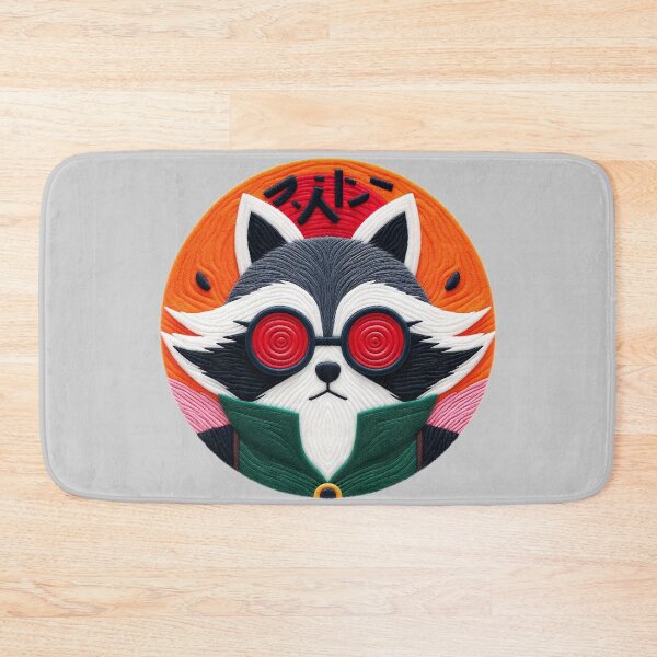 Item preview, Kawaii Raccoon With Red Sunglasses | Embroidered Digital Illustration designed and sold by GALUMARKET.