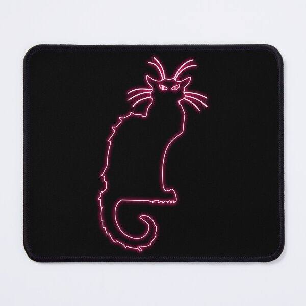 Item preview, Red Neon Chat Noir Black cat Art Nouveau designed and sold by lachataigne.
