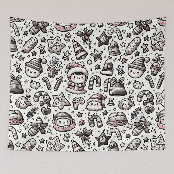 Item preview, Cute Winter and Christmas Pattern with Snowmen and Cookies designed and sold by willowbyraashi.