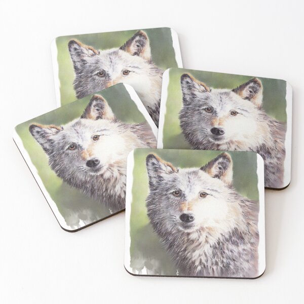 Item preview, wolf mixed media digital drawing for charity designed and sold by JayTCee.