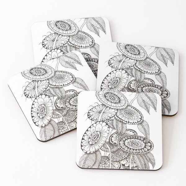 Item preview, Wild Flowers - pencil and ink drawing by Steve Caddick designed and sold by StacysShop.