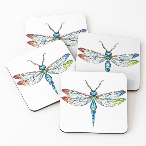 Item preview, Colourful Dragonfly Insect Geometric Shaped Artwork designed and sold by Geonimalia.