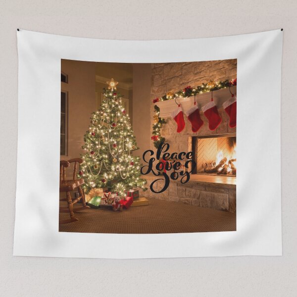 Item preview, Peace Love and Joy by the Christmas Fireplace! designed and sold by TidyKitchenInc.