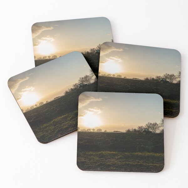 Item preview, Agriculture and tractor romance at sunset - photo designed and sold by CineWanderlust.