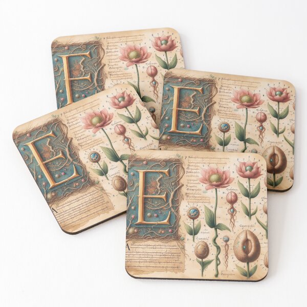 Item preview, Illuminated Botanicals with Letter E designed and sold by JaneBawn.
