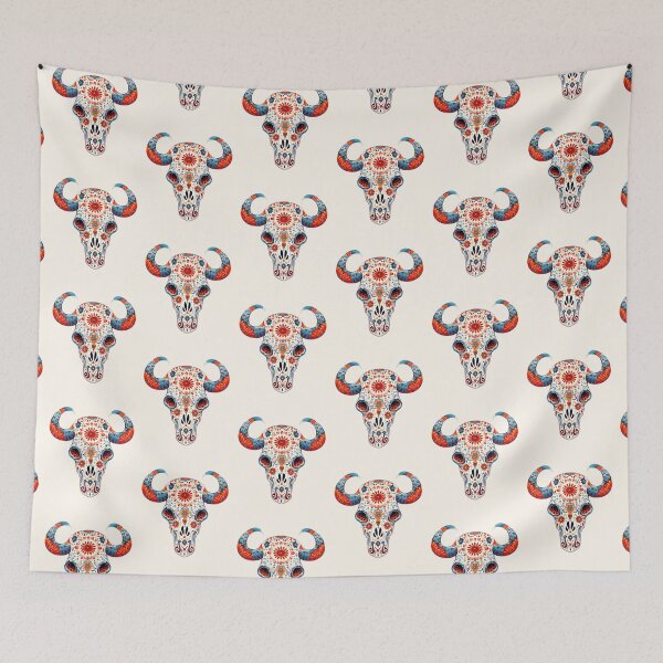 Item preview, Polish Folk Art Boho Cow Skull designed and sold by Pati-Design.
