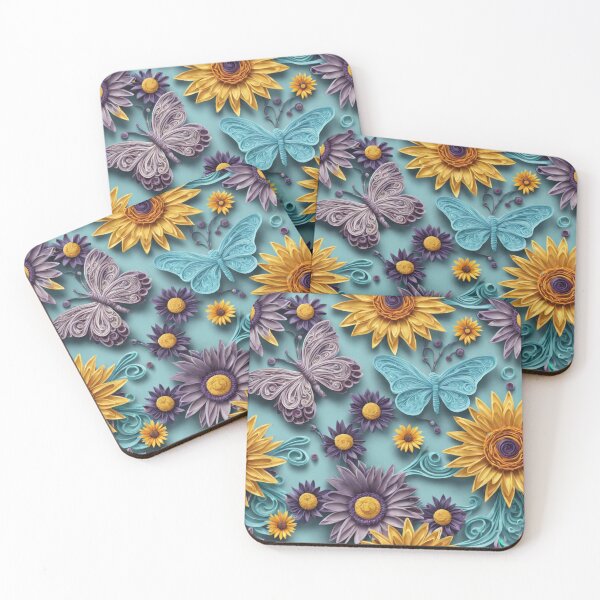 Item preview, Paper Art Style Illustration of Daisies and Sunflowers Seamless Pattern - Edition 3 designed and sold by CharlieDesings.