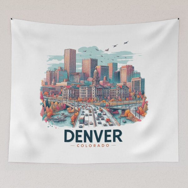 Item preview, Denver Colorado Watercolor Illustration designed and sold by PaintMeWorld.