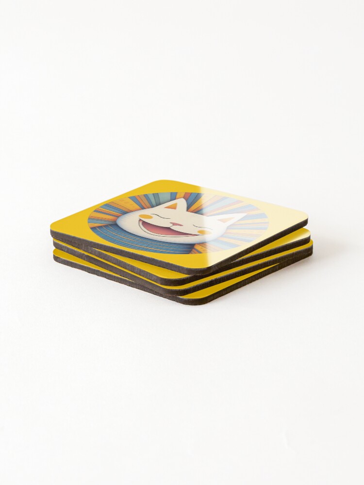 Thumbnail 4 of 5, Coasters (Set of 4), Colorful cat designed and sold by AlchemyColor.