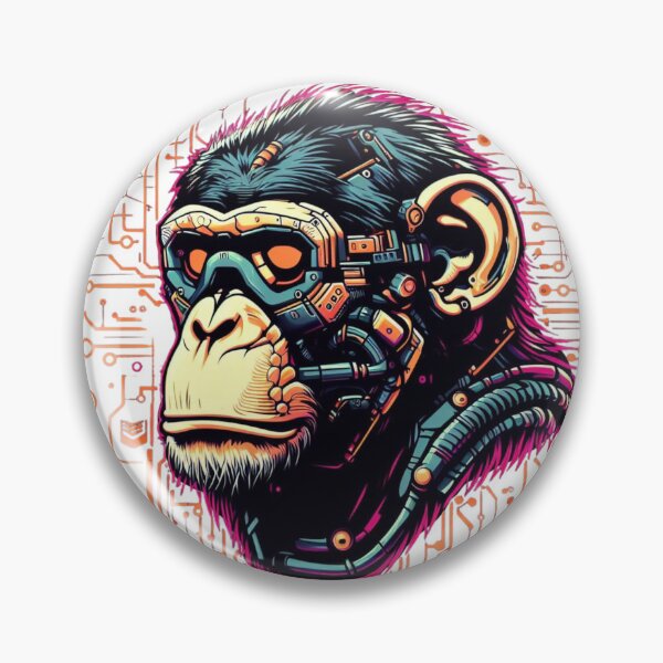 Item preview, Iconic Cyber Chimpanzee designed and sold by MrAI-Store.