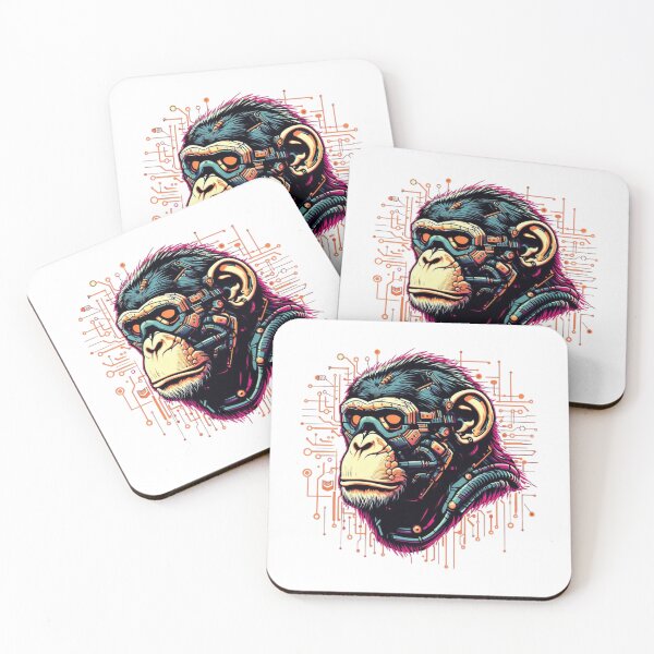 Item preview, Iconic Cyber Chimpanzee designed and sold by MrAI-Store.
