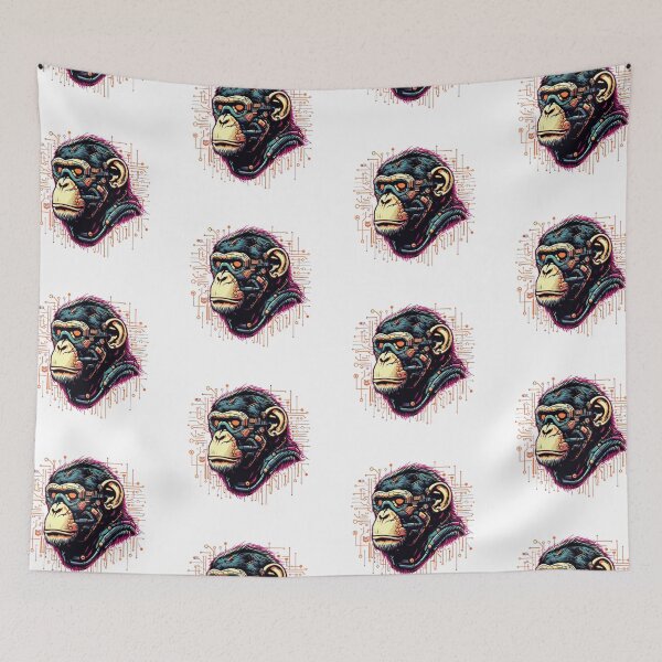 Item preview, Iconic Cyber Chimpanzee designed and sold by MrAI-Store.