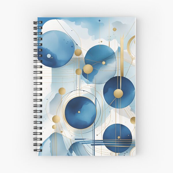 Artikelvorschau, Abstrakte Formen Geometrische Kunst ~ Planeten im Weltraum ~ Strukturierte blaue und goldene Kreise Malerei 2 entworfen und verkauft von Neon-Wolf.