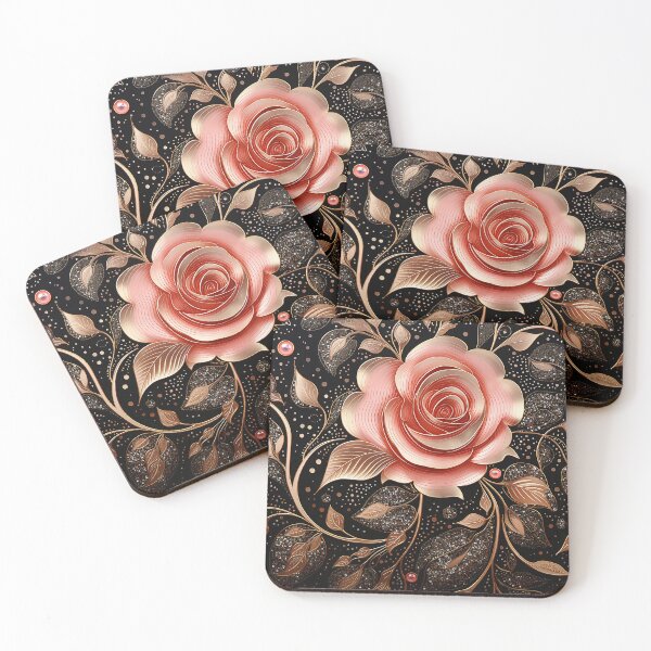 Item preview, Gold & Pink Sparkle Rose designed and sold by dreamingbliss.