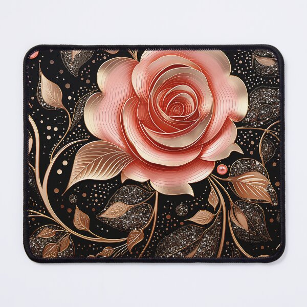 Item preview, Gold & Pink Sparkle Rose designed and sold by dreamingbliss.