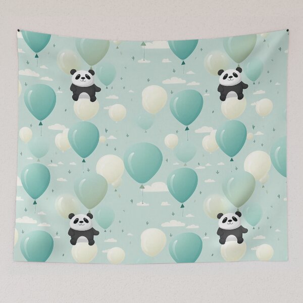 Item preview, Panda with an inflatable balloon designed and sold by Artdroid.