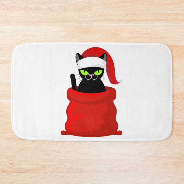Item preview, Santa Black Cat Tangled Up In Christmas Tree Lights Holiday designed and sold by Miumed.