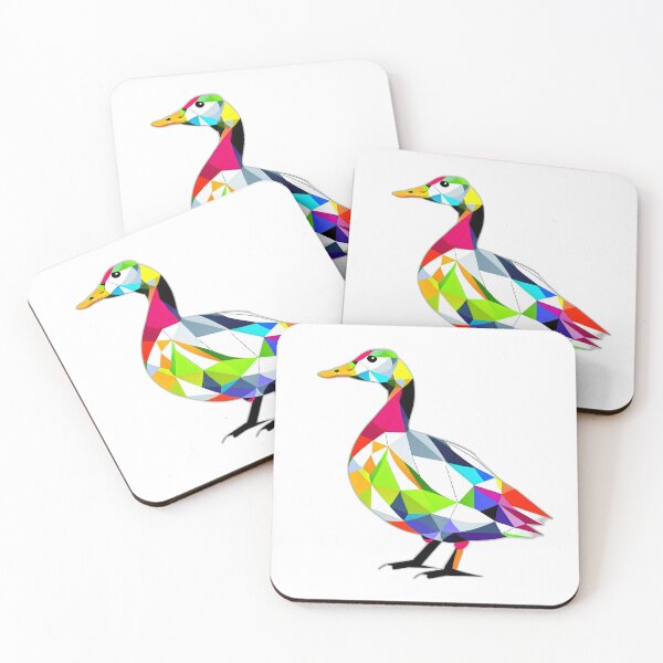 Item preview, Colourful Duck Water Bird Geometric Shaped Artwork designed and sold by Geonimalia.