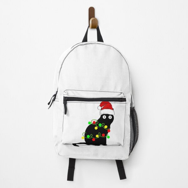 Item preview, Santa Black Cat Tangled Up In Christmas Tree Lights Holiday designed and sold by Miumed.