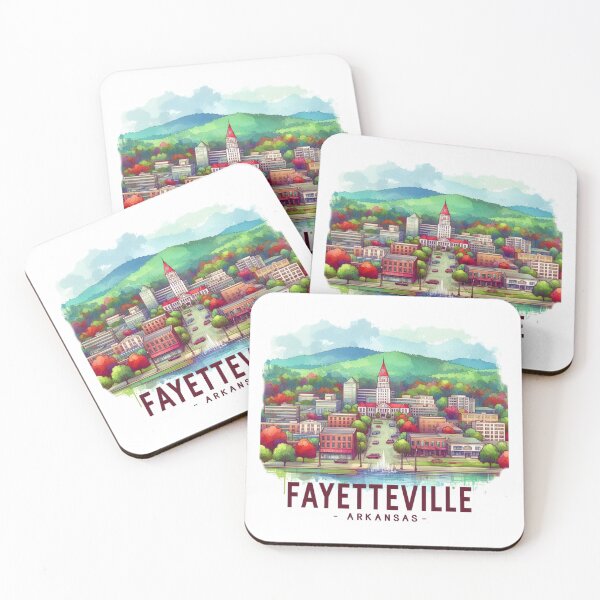 Item preview, Fayetteville Arkansas Watercolor Illustration designed and sold by PaintMeWorld.