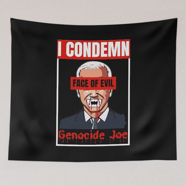 Item preview, I condemn the face of evil genocide joe designed and sold by Randa Ranmania.
